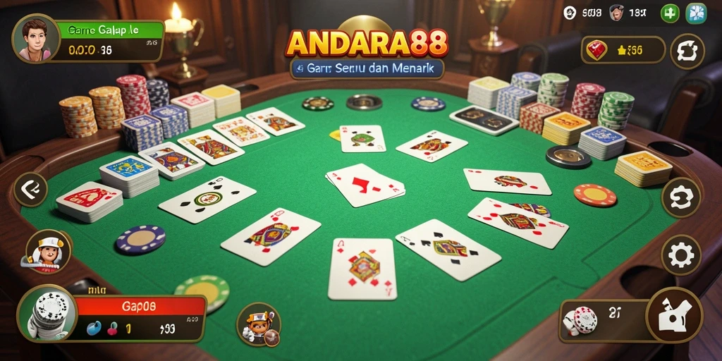Tampilan menarik dari gameplay Gaple yang menegangkan di ANDARA88.