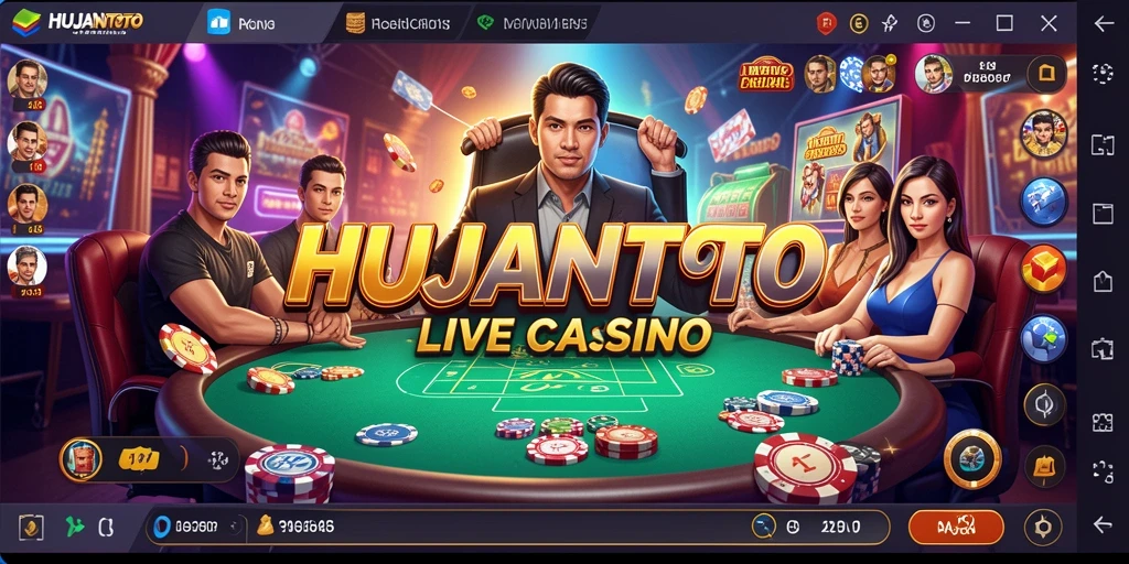 Tampilan gameplay seru di HUJANTOTO dengan dealer live yang profesional.