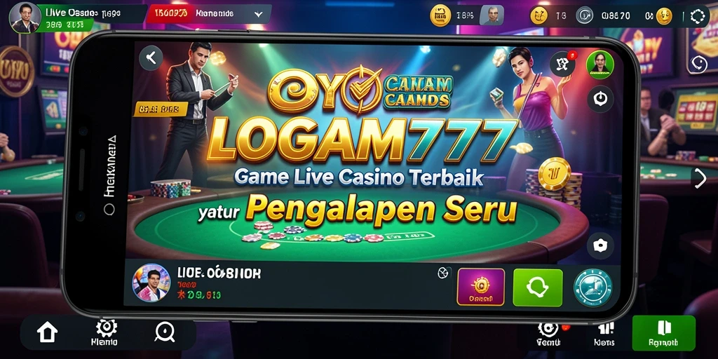 Tampilan utama LOGAM777 menampilkan dealer langsung dan permainan kasino yang menarik.