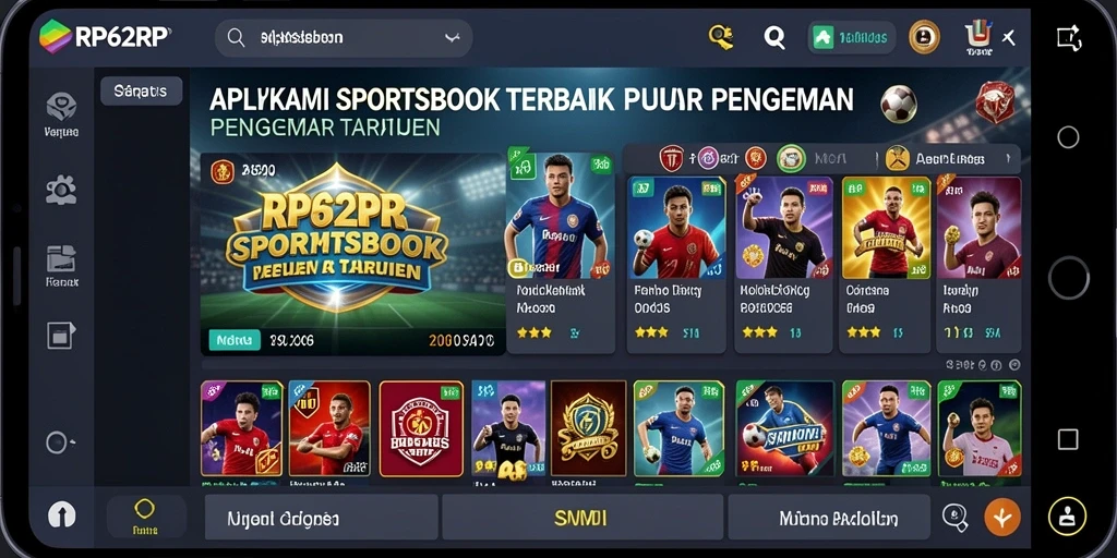 Tampilan gameplay Sportsbook RP62RP dengan berbagai opsi taruhan.