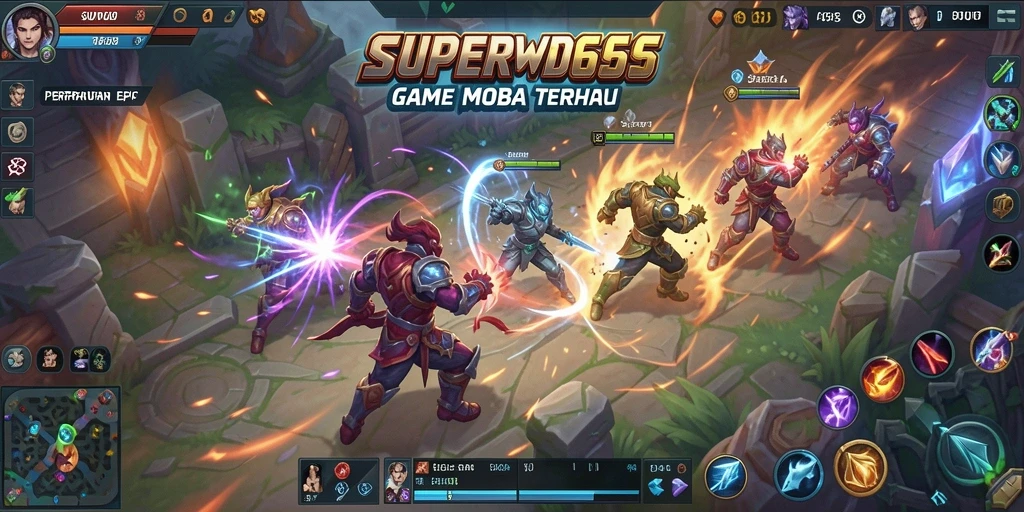 Tampilan gameplay seru di SUPERWD666 dengan pertarungan tim yang strategis.